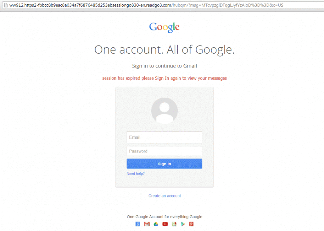 fake google login screen